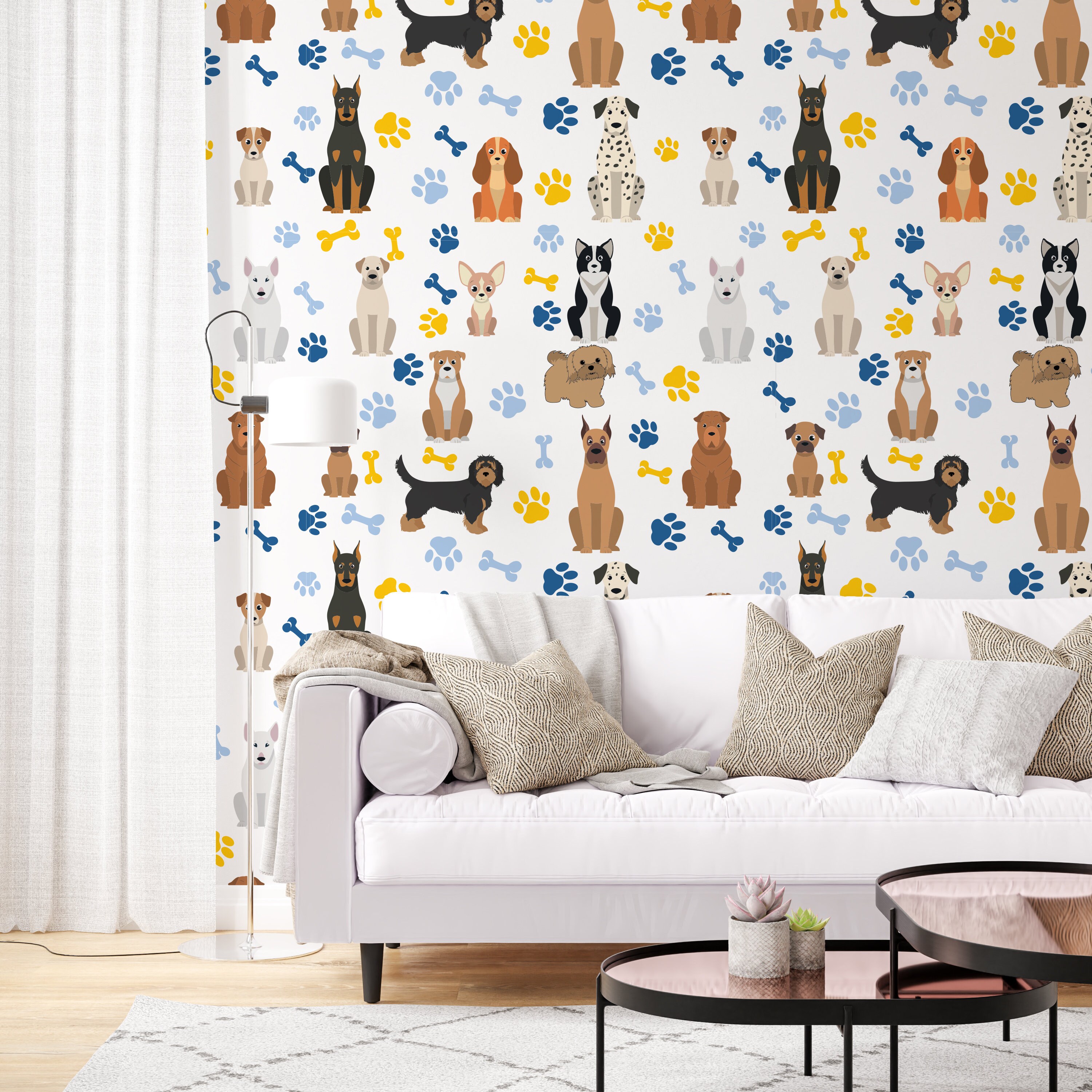Dogs Wallpaper Dogs Peel and Stick Wallpaper Dog Wallpaper Pet - Etsy