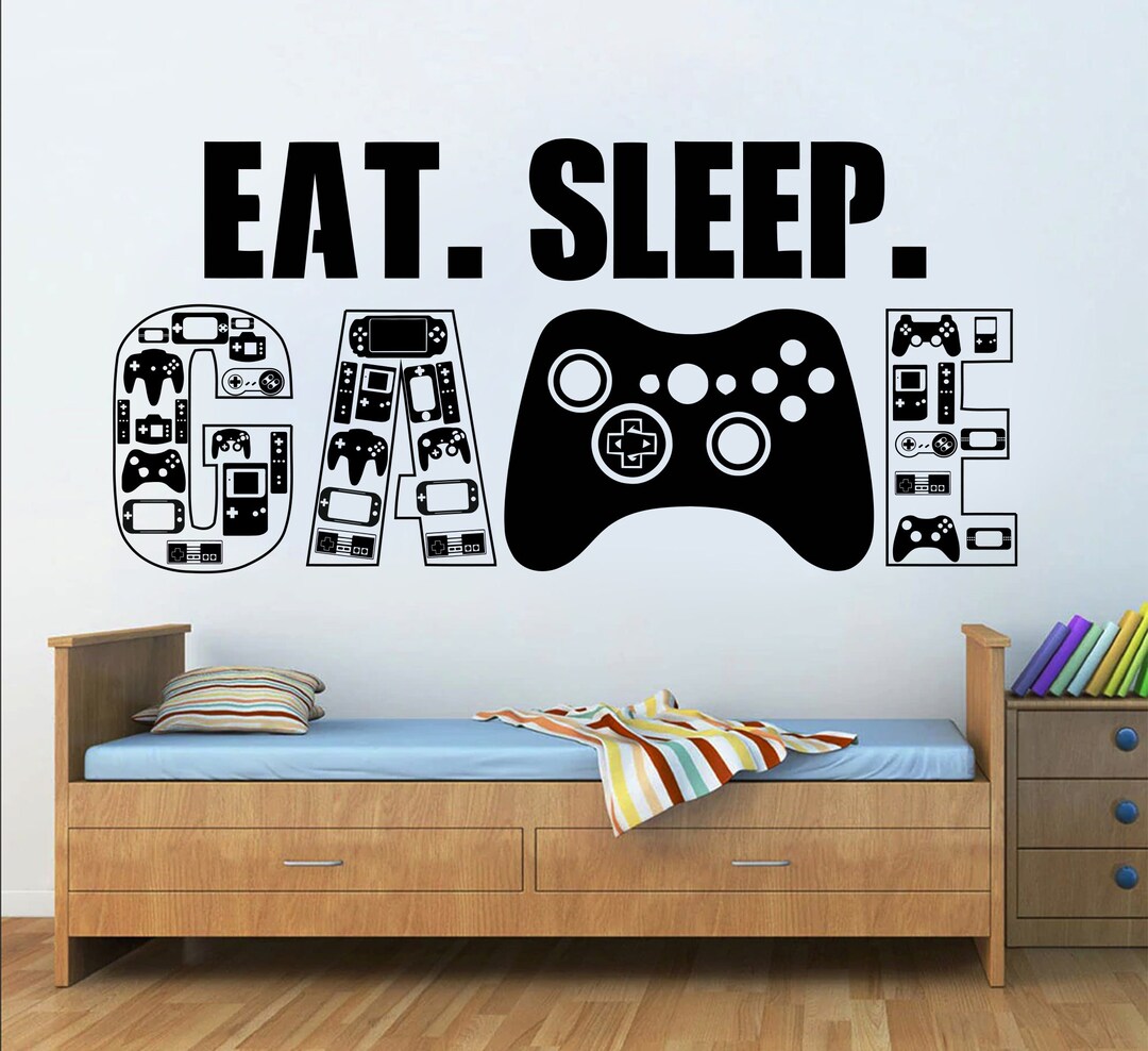 Gamer Wall Decor Custom Controller Decal Video Game Girl Boy Room Gifts ...