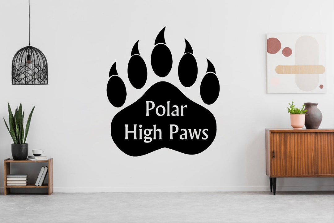 Bear Paw Print Wall Decal Moon Tree Animal Nature Bear Animals Anime