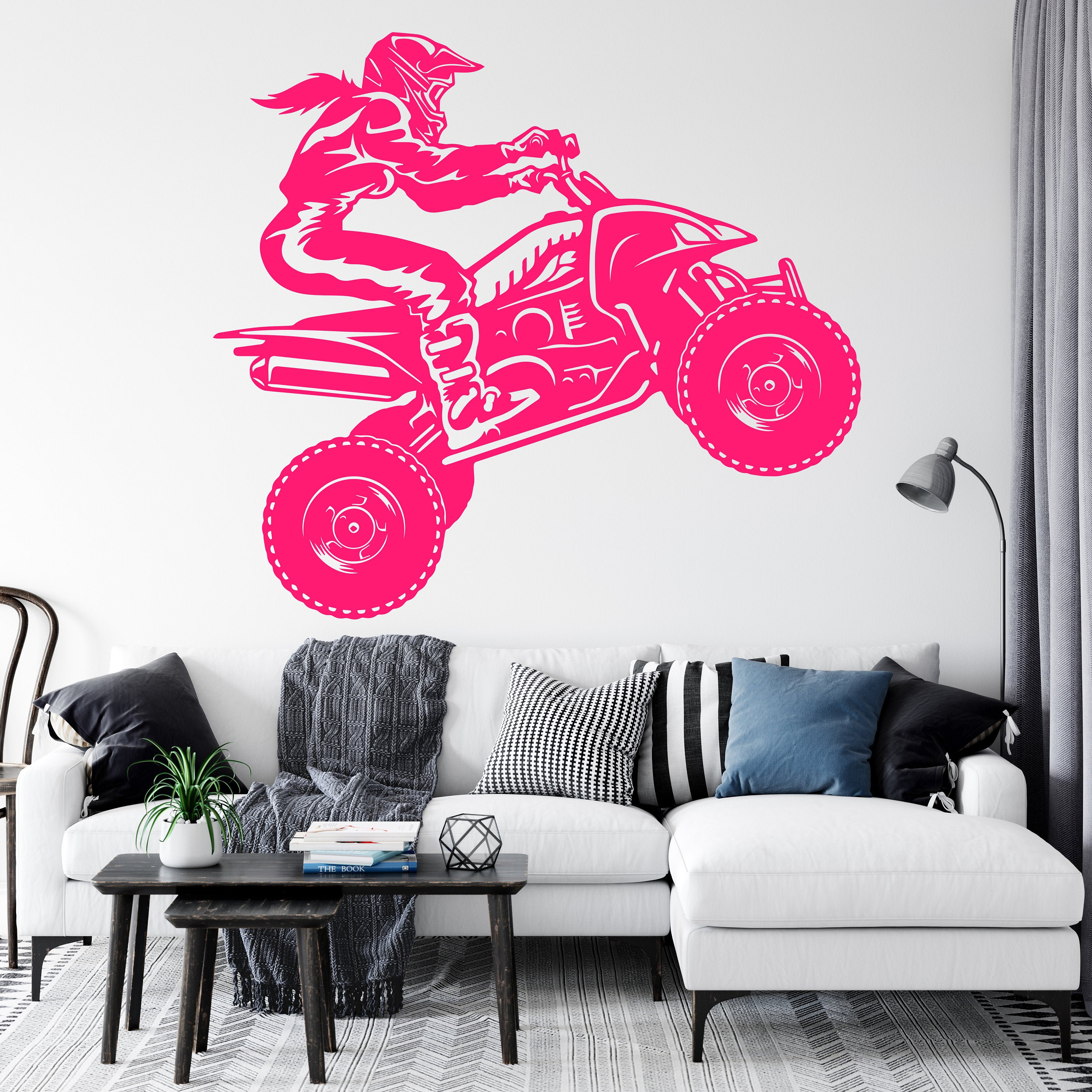 Girl Atv Quad wall Decal Girl Atv Stickers Art Vinyl Decal Etsy