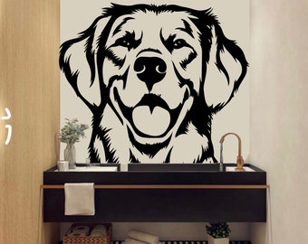 Golden Retriever Dog wall decal Dog decor Dog kids Dog wall art Decal Dog Lover Animals wall decal Dog Wall Bathroom Decals Stickers 4112ER