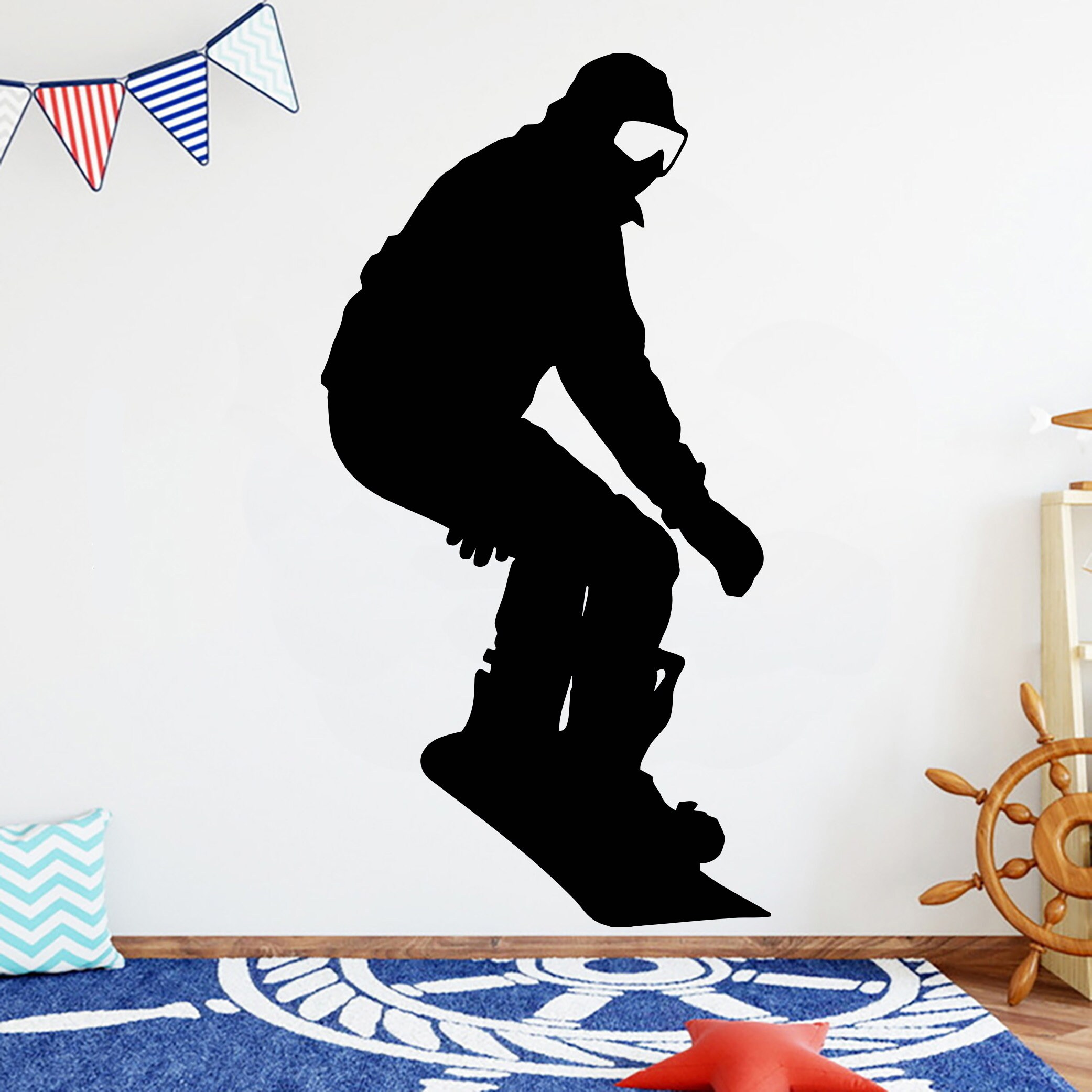 Skiing wall decor Custom Skier Ski Lift Chair Mountain Pine | Etsy