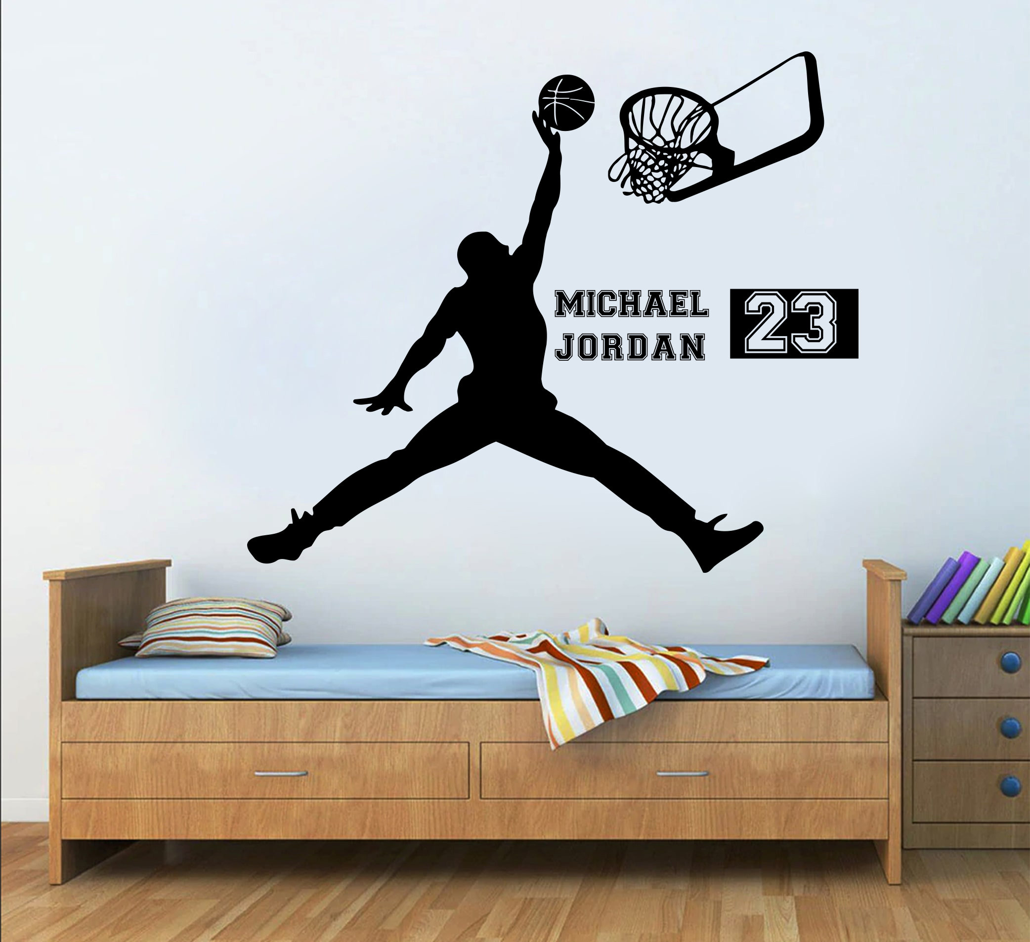 Basketball Custom Wall Decal Sport Vinyl NBA Boys Basket Wall Etsy
