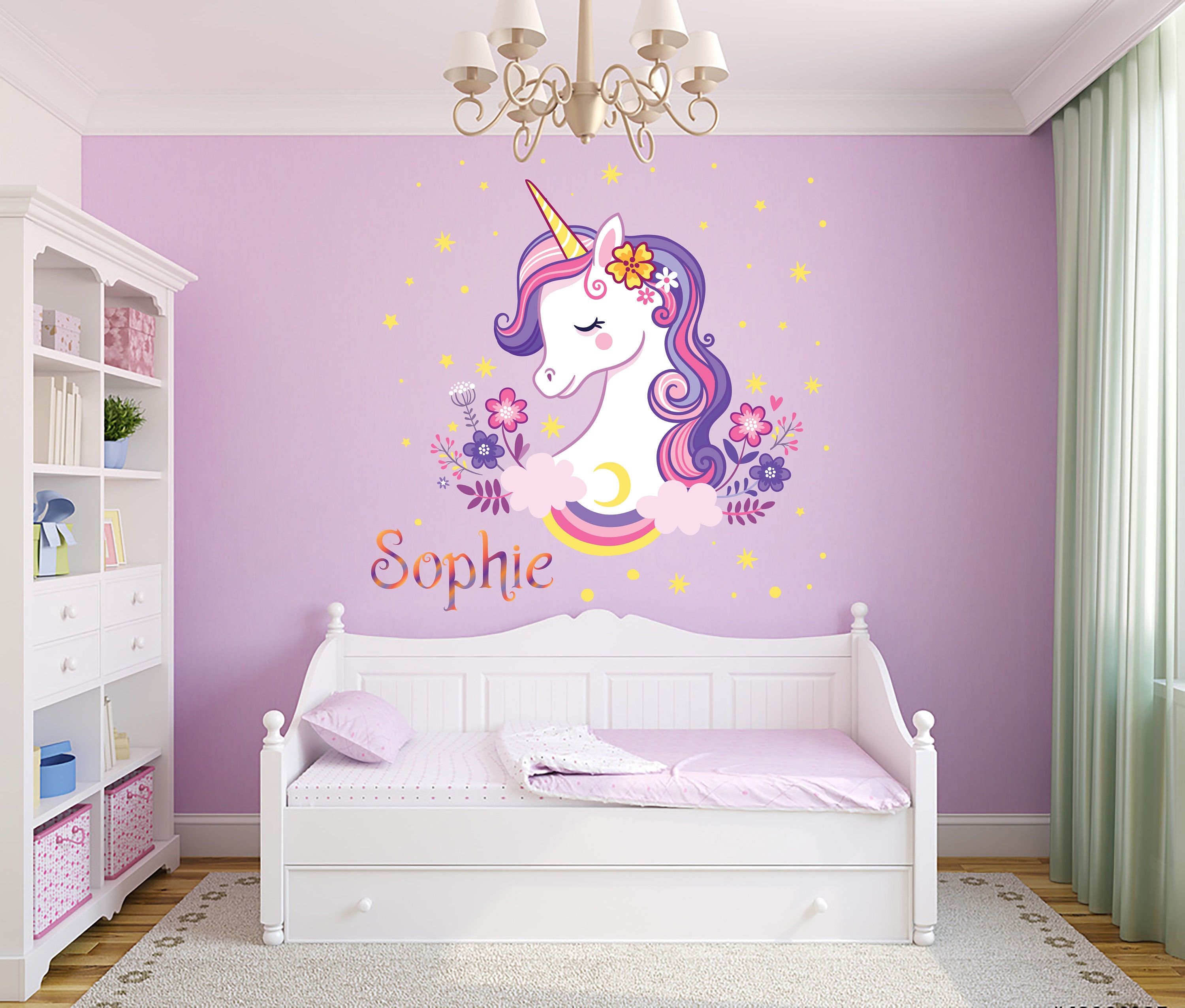 Unicorn Are Magical Little Girl Custom Name Wall Decal - Etsy