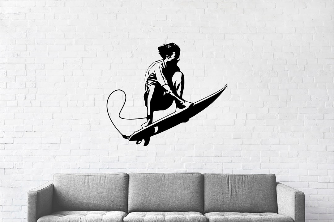 Surf Wall Decal Surfboard Art Wall Decal Beach Sport Vinyl - Etsy