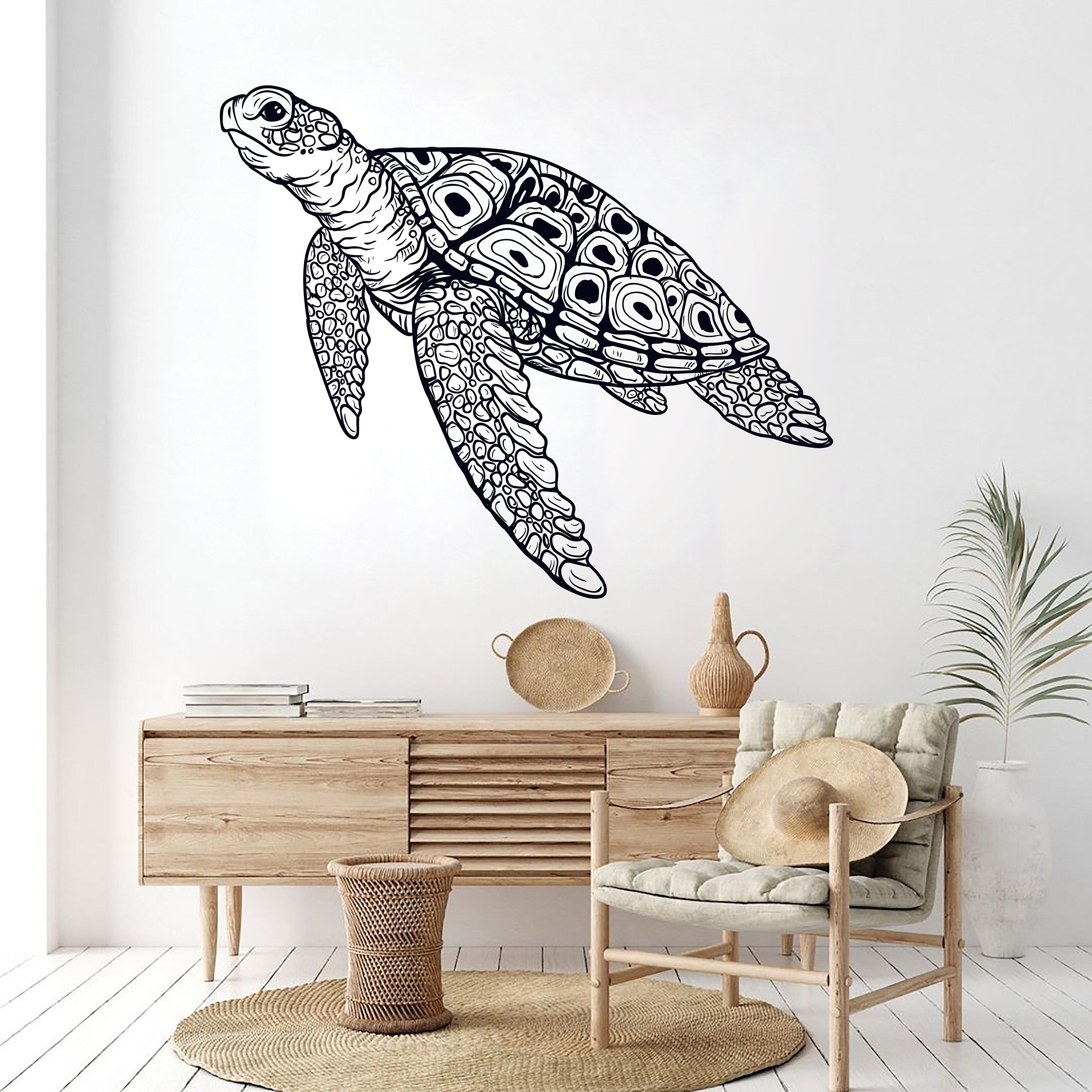 Schildkröte Wandtattoo, Meeresschildkröte Wandtattoo, Meeresschildkröte  Wandkunst, Meeresschildkröte Wandtattoo Vinyl Wandsticker Schlafzimmer  Kinderzimmer Wandtattoo 3631ER