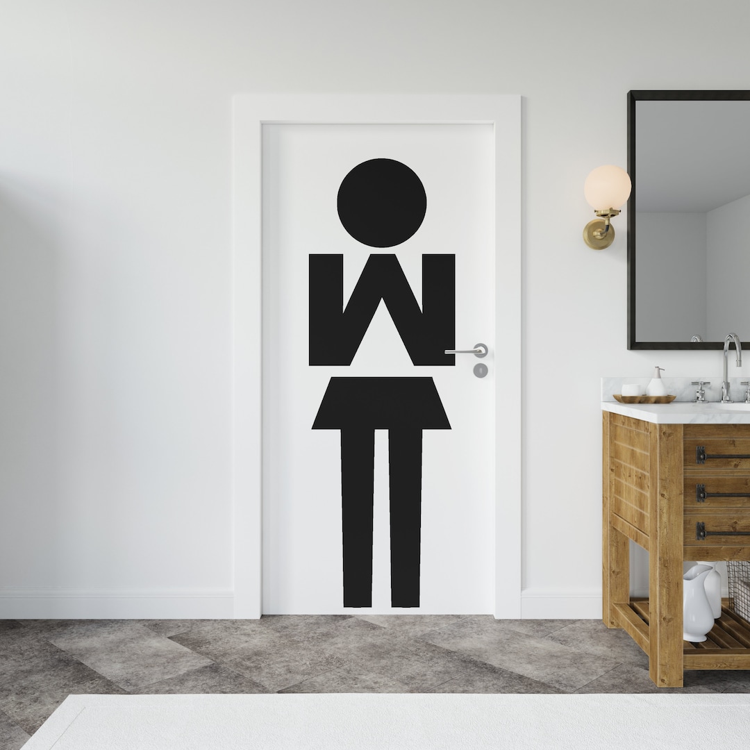Bathroom Women Sign Decal, Bathroom Door Decal, Bathroom Door Sign
