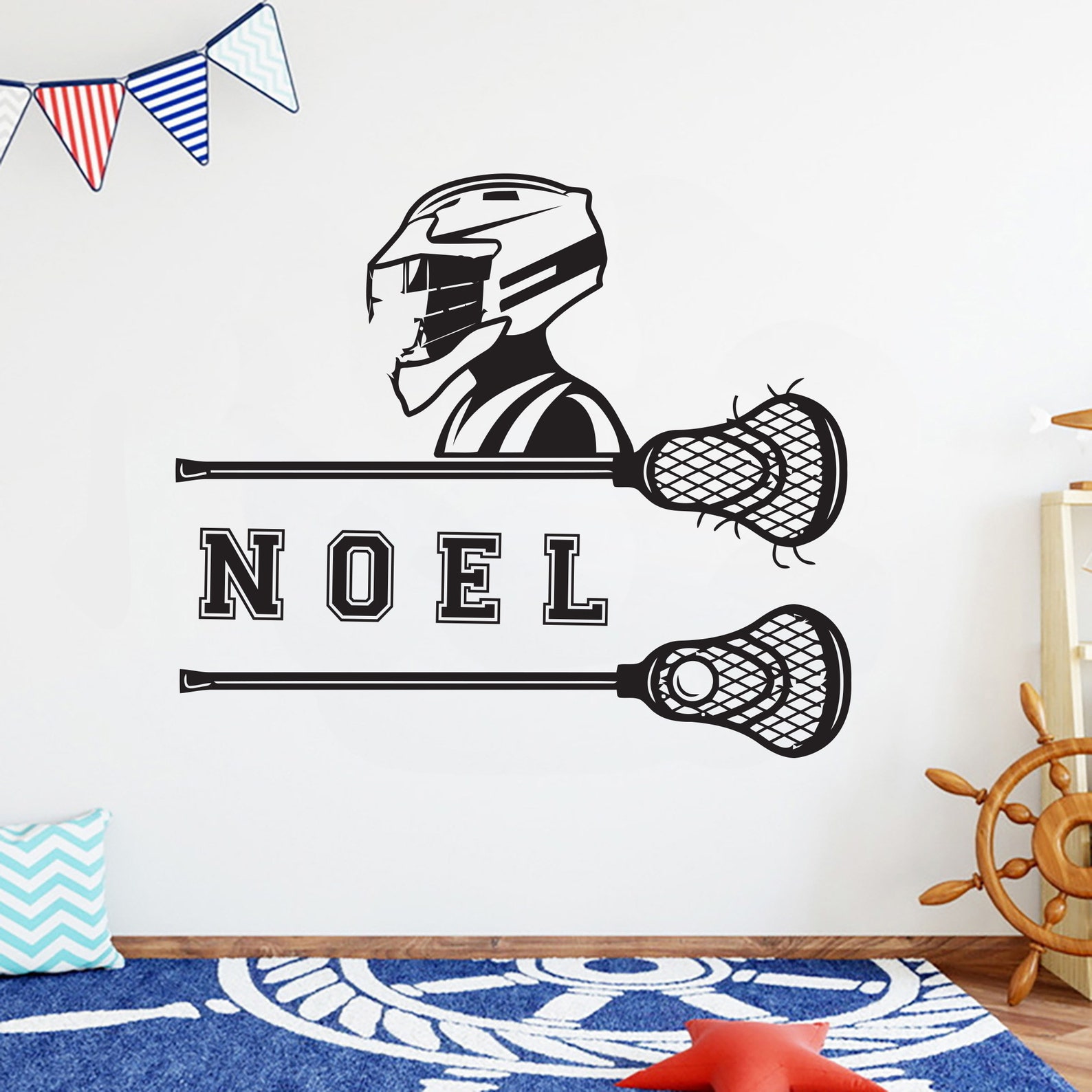 Lacrosse Wall Art Quote Personalized Gifts Custom Decal Wall Etsy