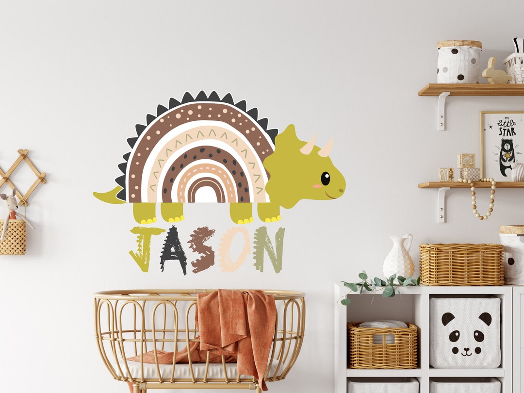 Rainbow Wall Decor Dinosaur Wall Decal Dinosaur Wall Art - Etsy