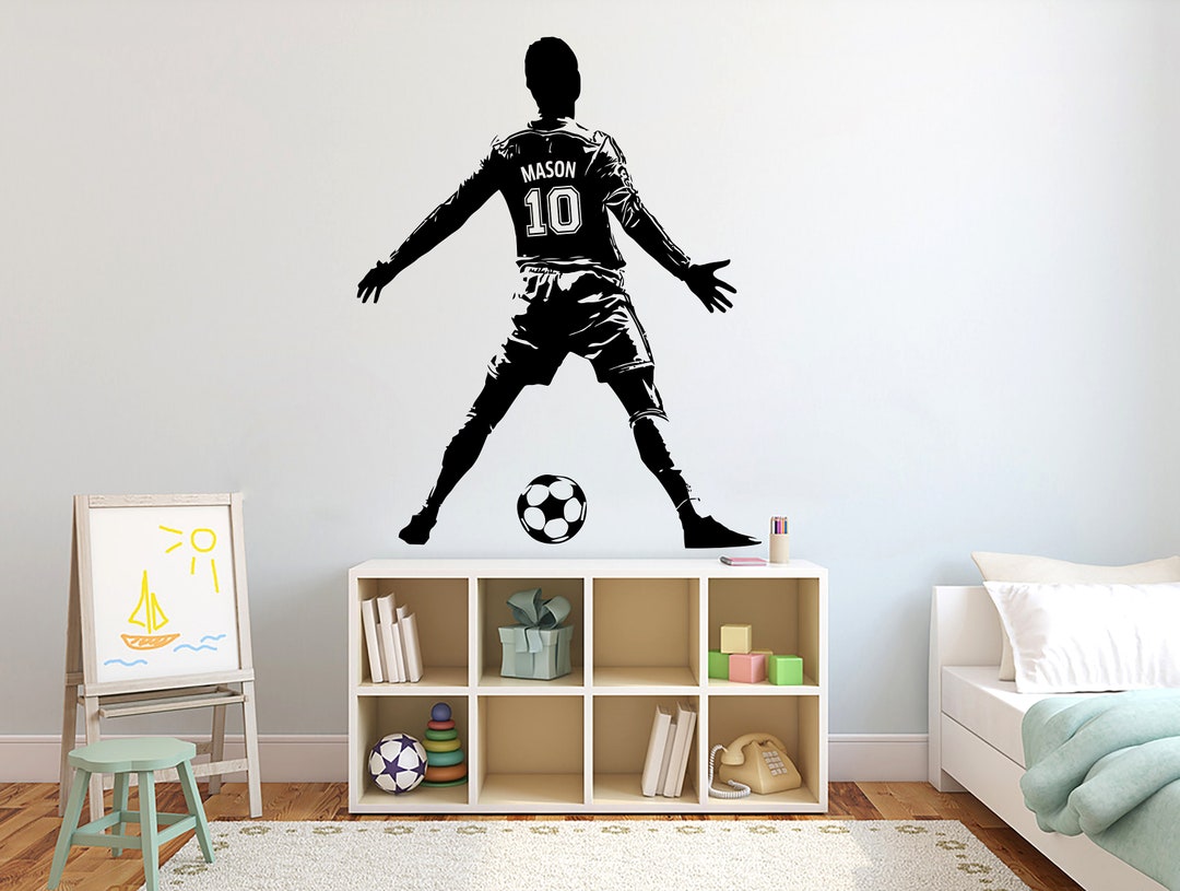 Soccer Wall Decor, Custom Wall Decal, Sport Vinyl, Football Stickers, Boys Passion, Goal Wall