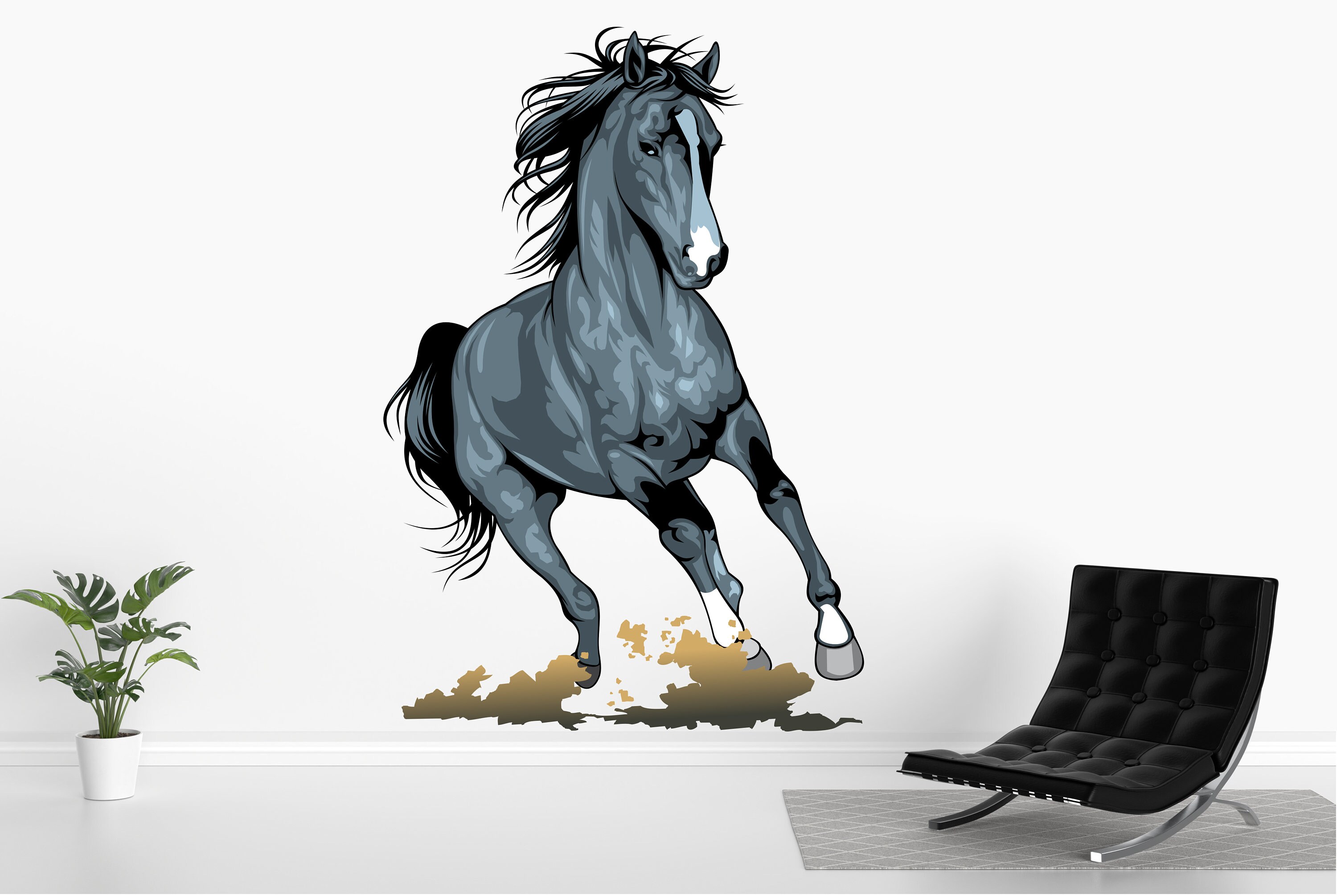 Beautiful Blue Horse Wall Decal Horse Wall Sticker Horse Etsy