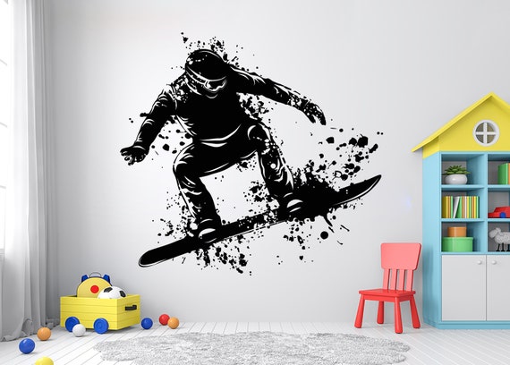 Snowboarding Personalized Wall Decal Snow Wall Art Stickers Snowboard  Decals Snowboard Wall Stickers Kids Room Home Decor 2596ER