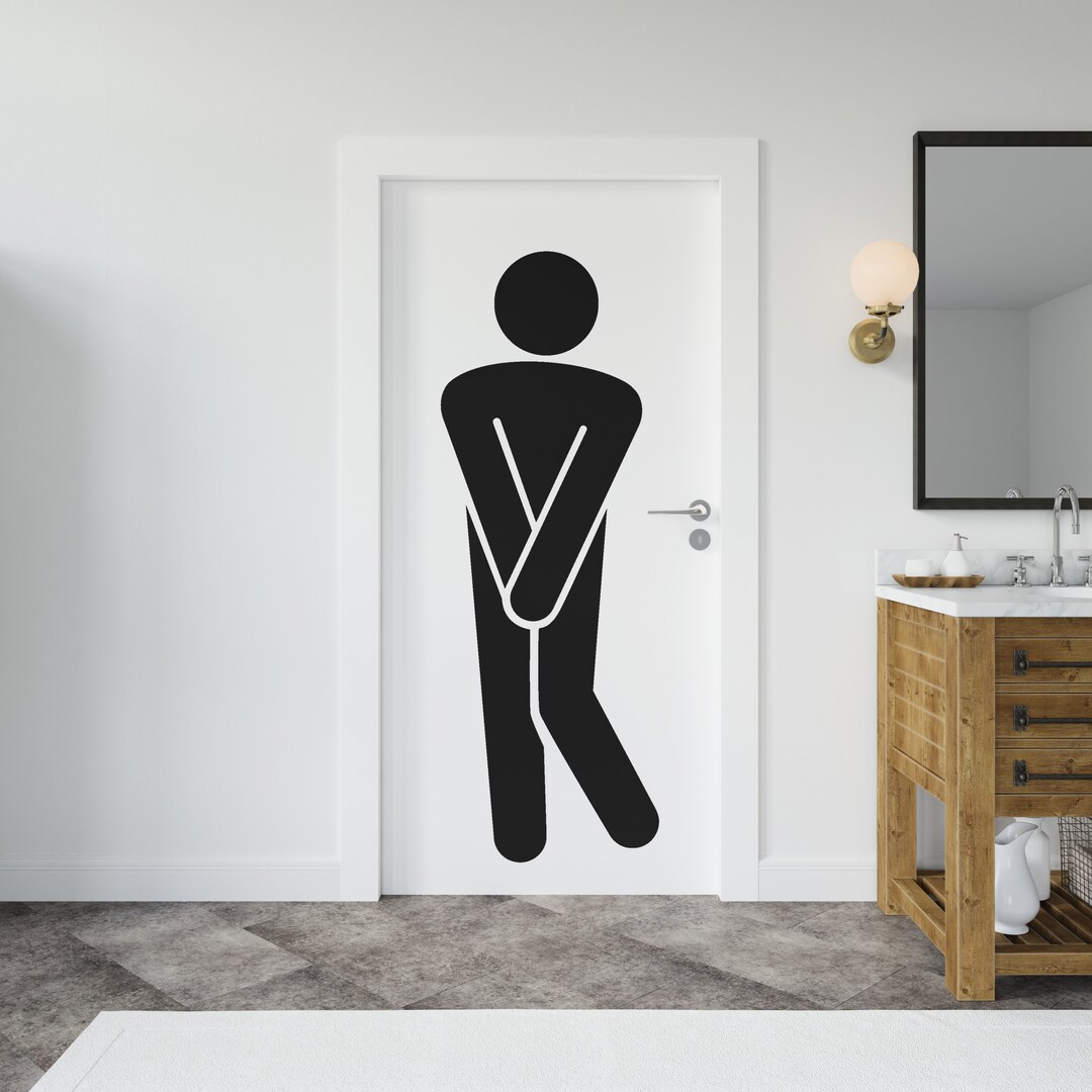 Bathroom Men Sign Decal, Bathroom Door Decal, Bathroom Door Sign