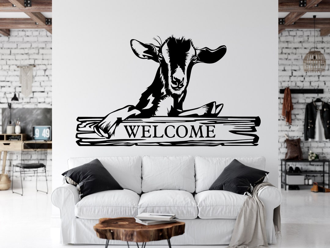 Goat Wall Decal Animals Wall Art Modern Wall Stickers Goat Etsy
