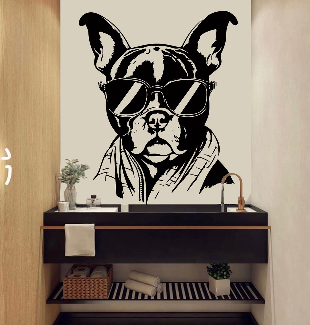 Boston Terrier Wall Decal Dog Decor Kids Dog Wall Art Decal Etsy