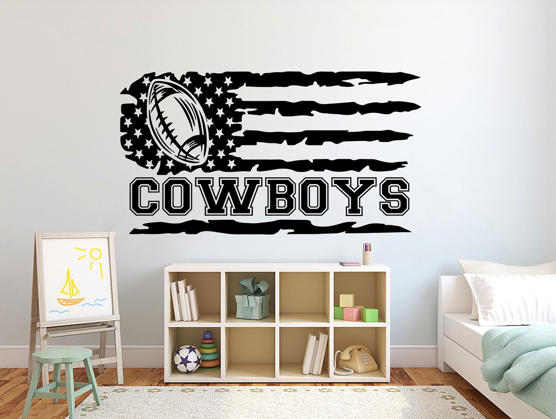 Cowboys Football Wall Decor, Football Wall Decal, Sport Vinyl, Football