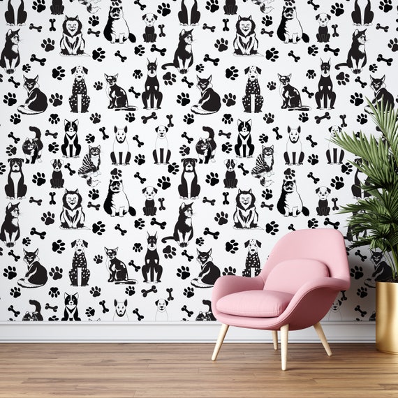 76 Pieces Dog Paw Decal Paw Print Sticker Dog Room Decor for Walls Dog Pup  Removable Vinyl Wall Sticker Decoration Animal Footprint for Kid Boy Girl