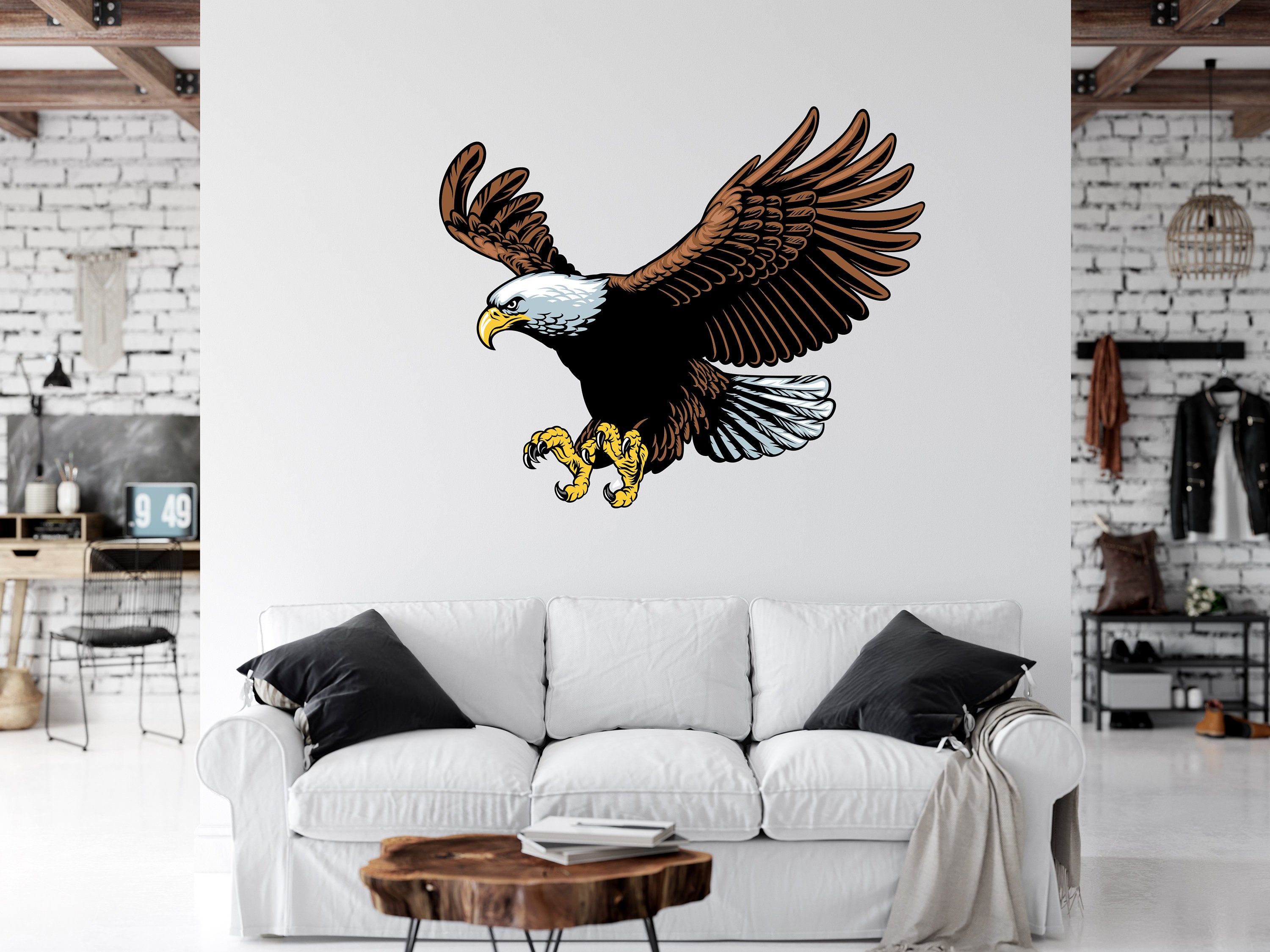 Eagle Wall Decor Wild Eagle Decals Eagle Art Wall Art Eagle Etsy