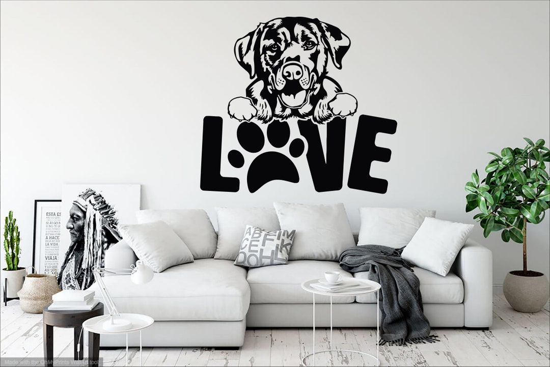Love Labrador Dog Wall Decal Dog Decor Dog Kids Dog Wall Art Decal Dog