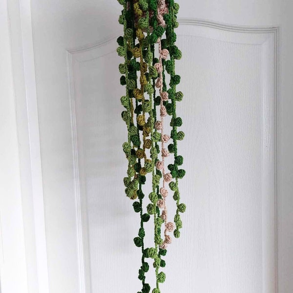 Long Crochet house plant hanging plant potted plant crochet string of pearls plant crochet ornament gift for her house warming gift mom gift