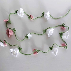 Spring Garland Crochet Garland Flower Garland  Wedding Garland Crochet Spring Summer Home Decor Easter Decor Wedding Decor Baby Room Gift