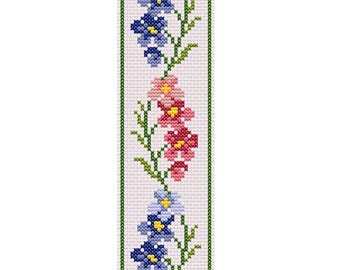 Bookmark Cross Stitch Pattern Floral Bookmark Pattern Instant PDF Download Floral Cross Stitch Bookmark