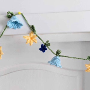 Spring Garland Crochet Garland Flower Garland  Wedding Garland Crochet Spring Summer Home Decor Easter Decor Wedding Decor Baby Room Gift