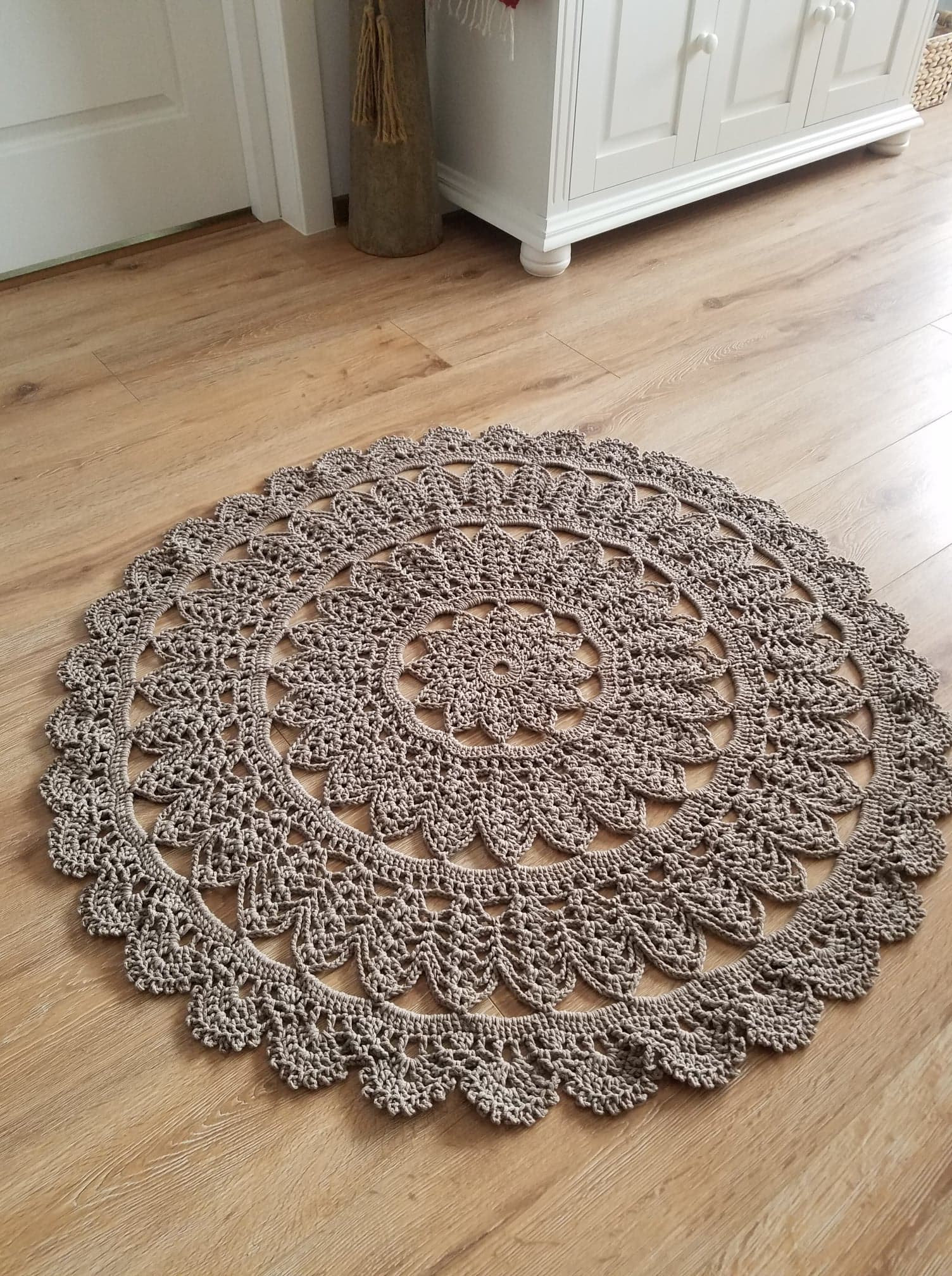 Crochet Rug Round Rug Elegant Rug Crochet Carpet Large Crochet Rug ...
