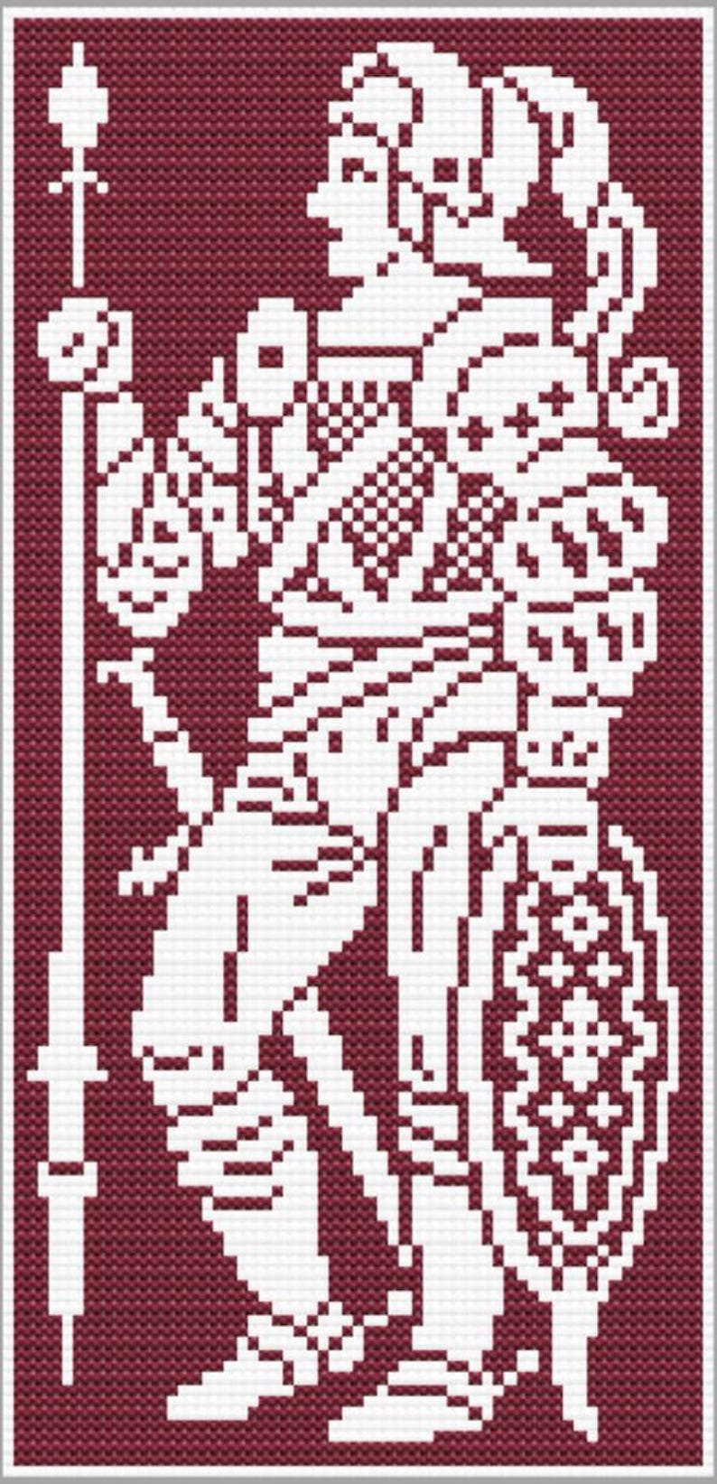 Medieval Knights Cross Stitch Pattern, Monochrome Cross Stitch Pattern ...