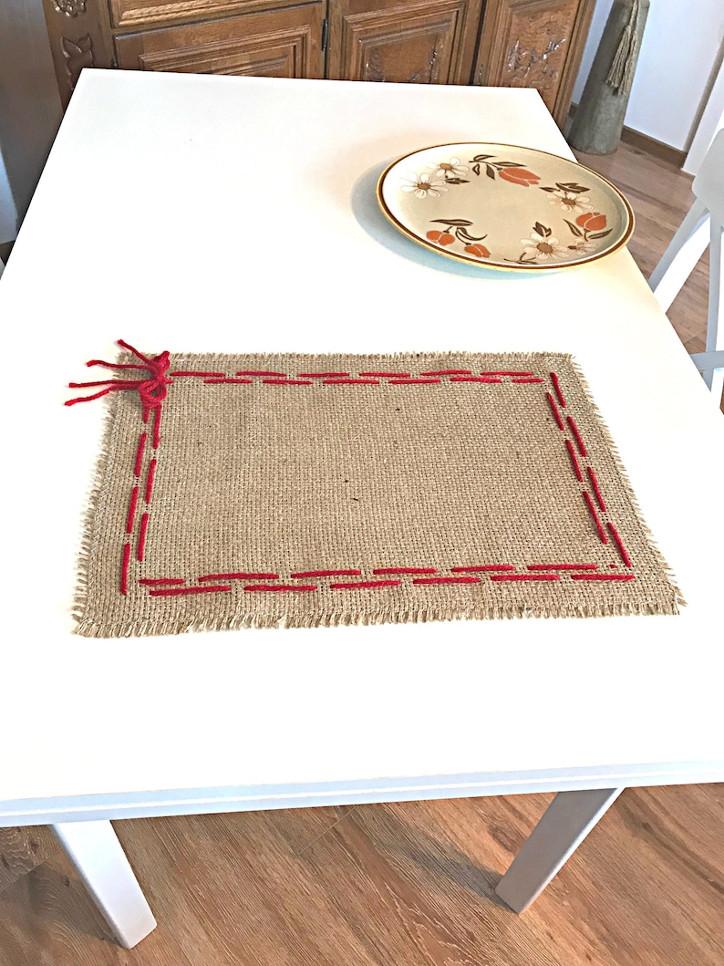 Burlap Placemats Set Christmas Placemats Rustic Placemats Christmas