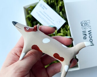 Handmade Wooden Dog Figurine: Eco-Friendly Toy, Lithuania Wood