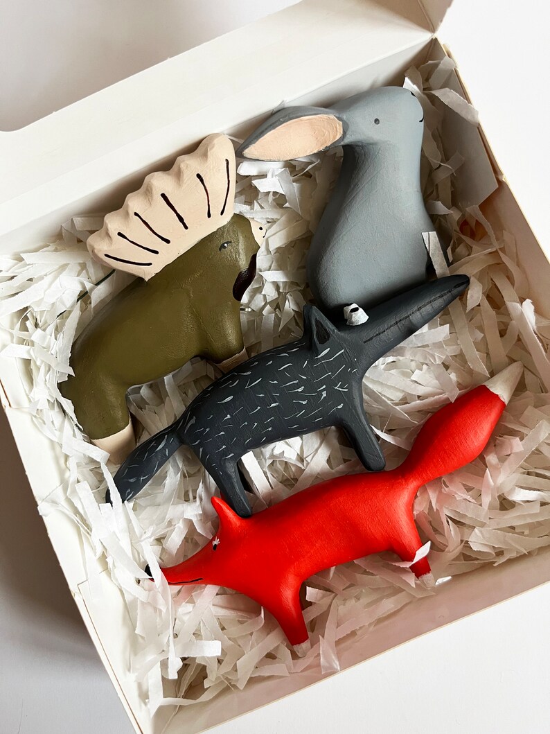 Wooden Toy Figurine Wooden Animals Hand Made Figurines Etsy UK