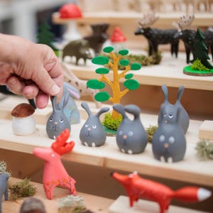 Waldorf-Inspired Wooden Rabbit Toy: Imaginative and Educational Play for Children, Unique gift for toodler