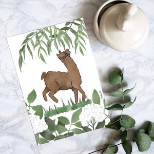 Llama Garland | Wall Art | Print | Watercolour | Digital Art | Nursery | Kid’s Room | Baby Shower Gift | New Baby Gift | A4, A5, A6