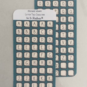 Hojas de pegatinas con letras, pegatinas de Scrabble, álbumes de recortes, bolsas de fiesta, rellenos de calcetines, regalos para profesores, amantes de las palabras y pegatinas del alfabeto.