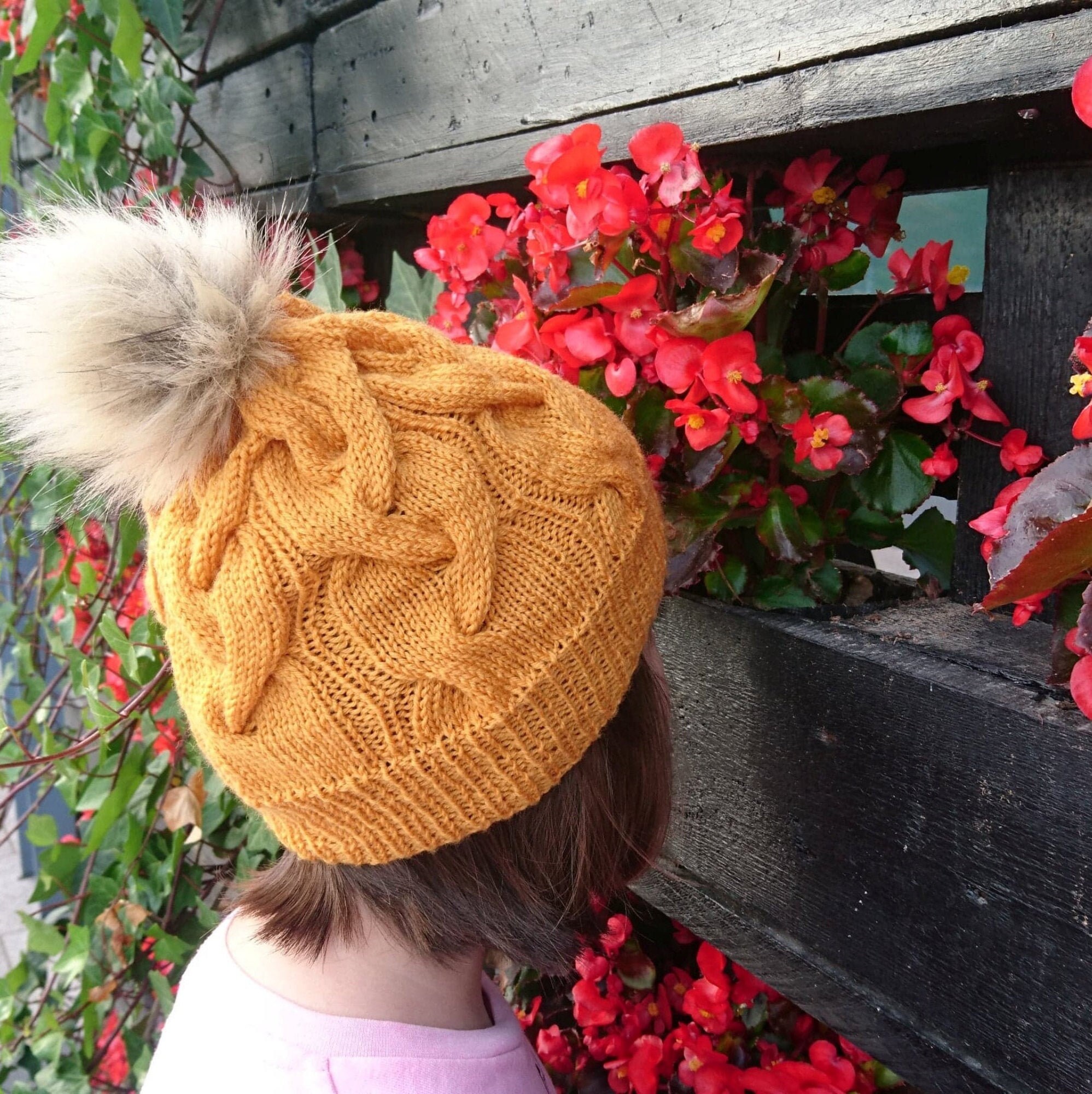 Kids Hat Pompon Beanie Merino Wool 