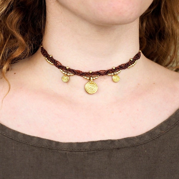 SPIRAL CHOKER| boho| macramé| ottone