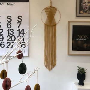 Mustard Scandi Boho Macrame Wall Hanging