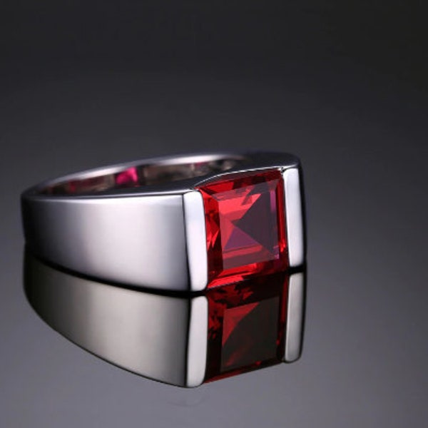 Ruby Men Ring - Etsy