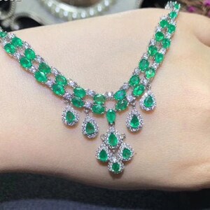 Classic Natural Emerald Necklace Royal Style World Famous - Etsy