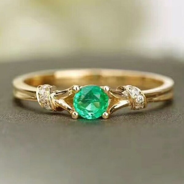 Natural Emerald Ring - Etsy