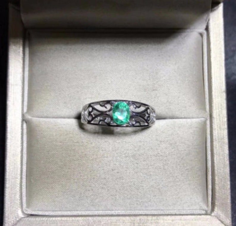 Wedding Ring 925 Sterling Silver Emerald Ring Emerald Bridal Ring Silver Ring Luxury Ring Emerald Engagement Ring Gift For Her