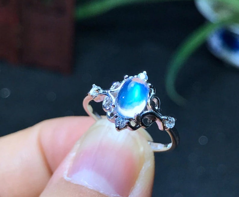 Natural moonstone ring moonstone ring,Real moonstone ring,925 Sterling Silver,wedding ring,Engagement Ring,gift for her