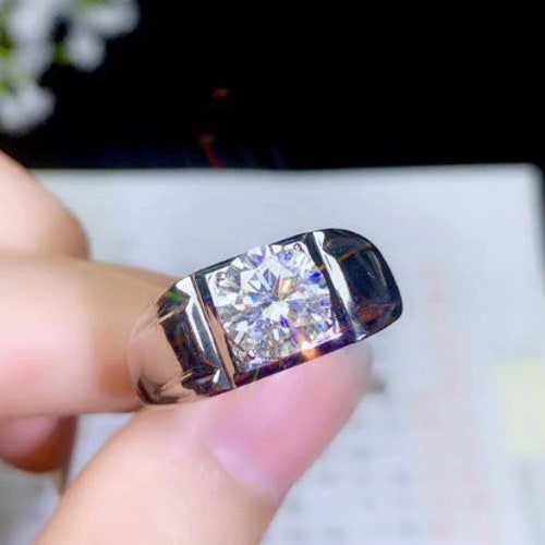 Men's Moissanite Rings 1 Carats Gemstone Beautiful Etsy