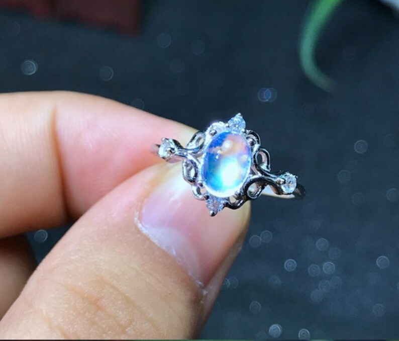 Natural moonstone ring moonstone ring,Real moonstone ring,925 Sterling Silver,wedding ring,Engagement Ring,gift for her