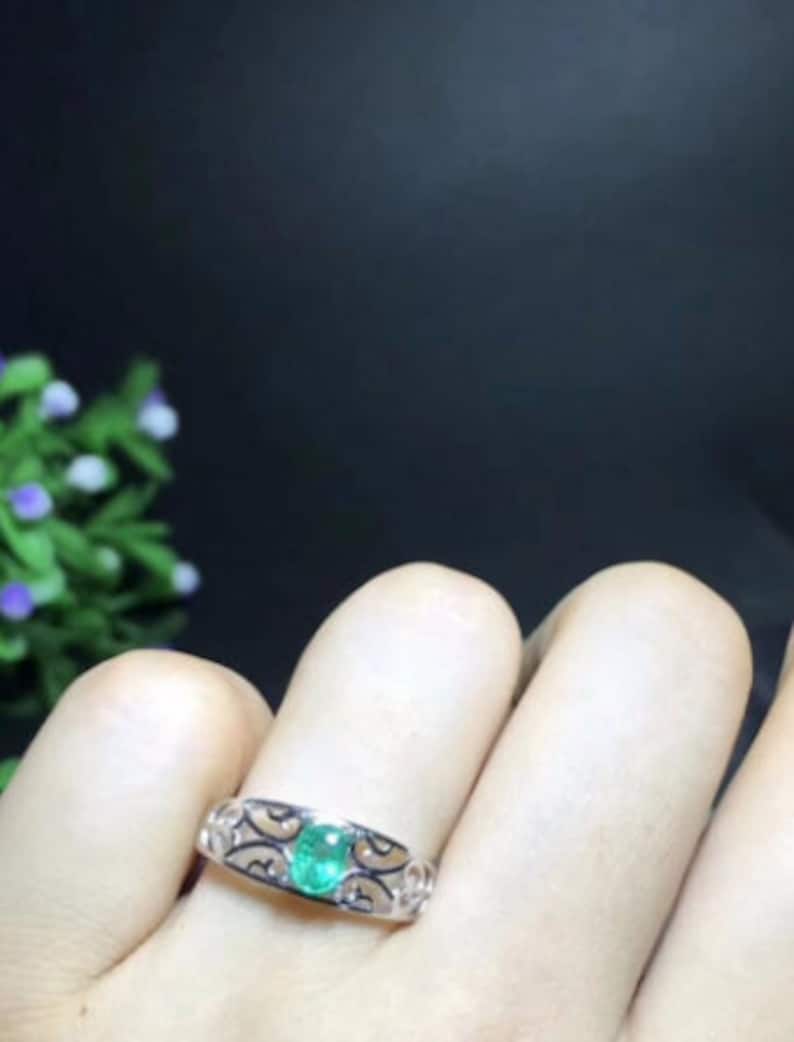 Wedding Ring 925 Sterling Silver Emerald Ring Emerald Bridal Ring Silver Ring Luxury Ring Emerald Engagement Ring Gift For Her