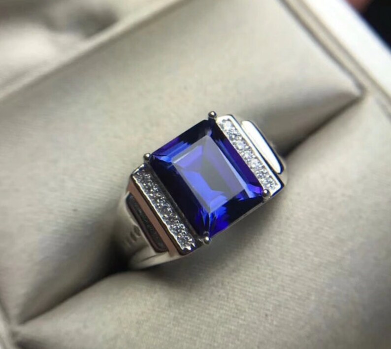 Tanzanite Men's Ring 925 Sterling Silver Ringmen's Etsy
