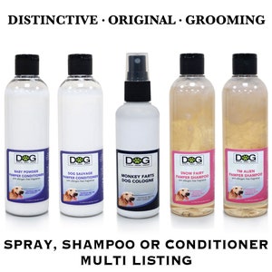 Dog Spray, Dog Shampoo Or Dog Conditioner - Dog Grooming Products - Variety of Sizes/Products - Distinctive Original Grooming