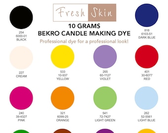 10g Bekro Candle Making Dye - Pure Wax Chips/Flakes Dyes - Great Colours For Candles (10 Grams)