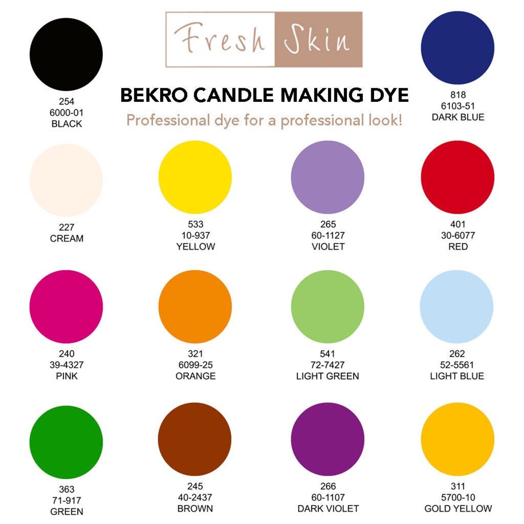 10g Bekro Candle Making Dye Pure Wax Chips/flakes Dyes Great